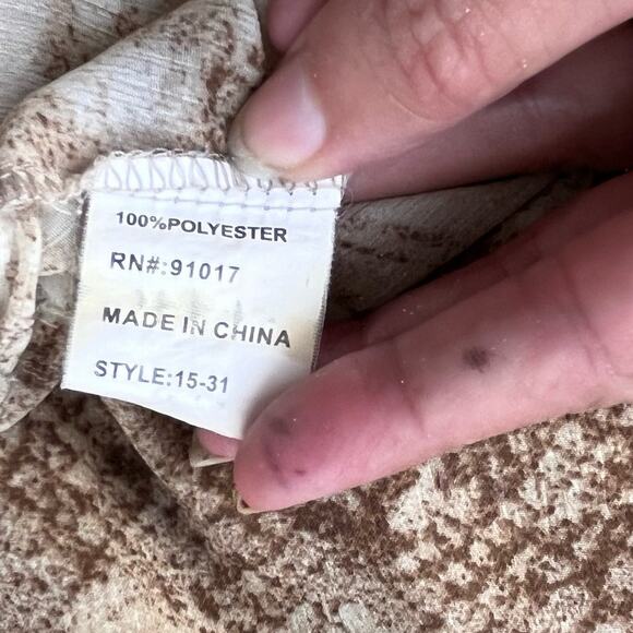 SOLITAIRE SWIM Sheer Cover-up Dress Sz Small Snake Animal Print Brown Hi-Low - Picture 9 of 11